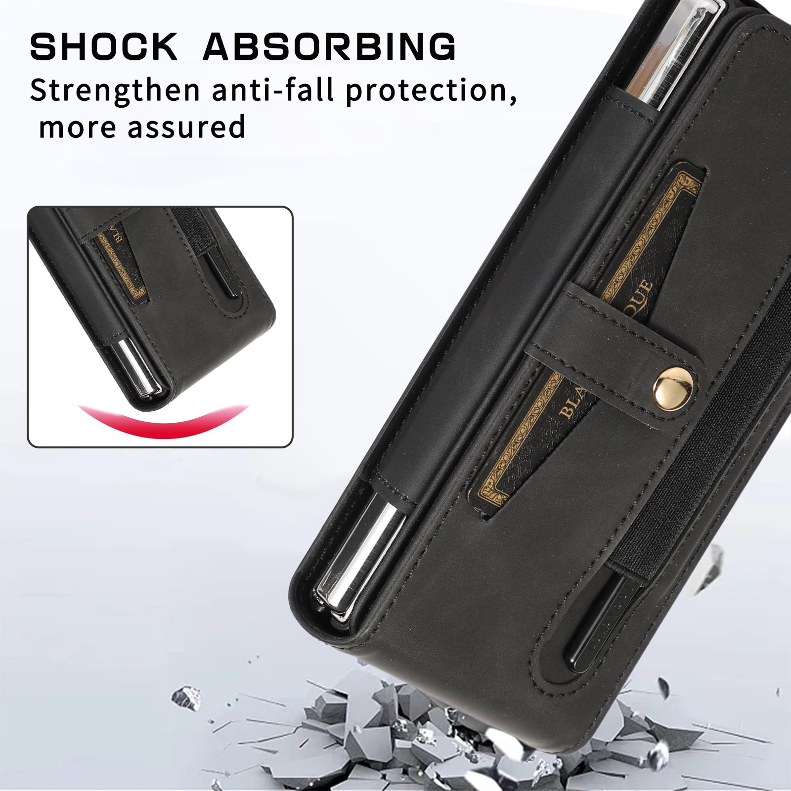 For Samsung Galaxy Z Fold2 5G Full Protection PC PU Leather Phone Case Card Slot Glass Film Cover Shell with Stylus For Samsung Galaxy Z Fold2 5G Full Protection PC PU Leather Phone Case Card Slot Glass Film Cover Shell with Stylus